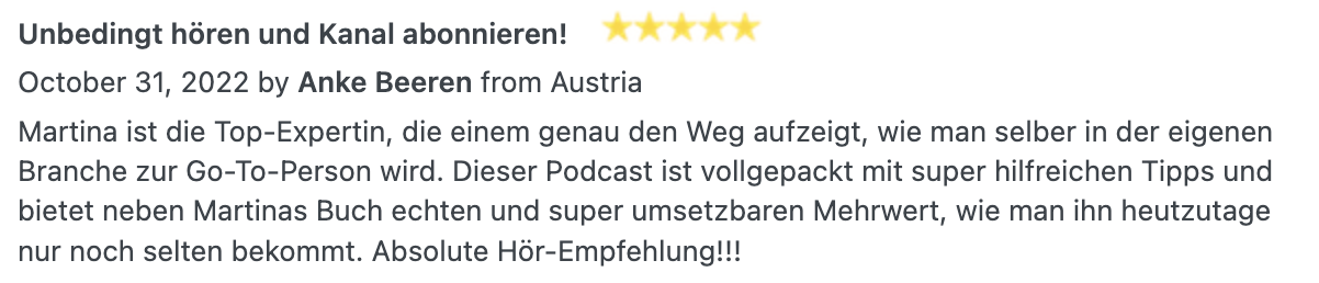 Pod-Bewertung Anke Beeren